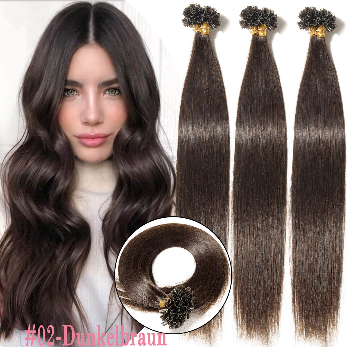 Pre Bonded Keratin Hair Extensions 100% Remy Human Hair Platinum Blonde & Natural Shades