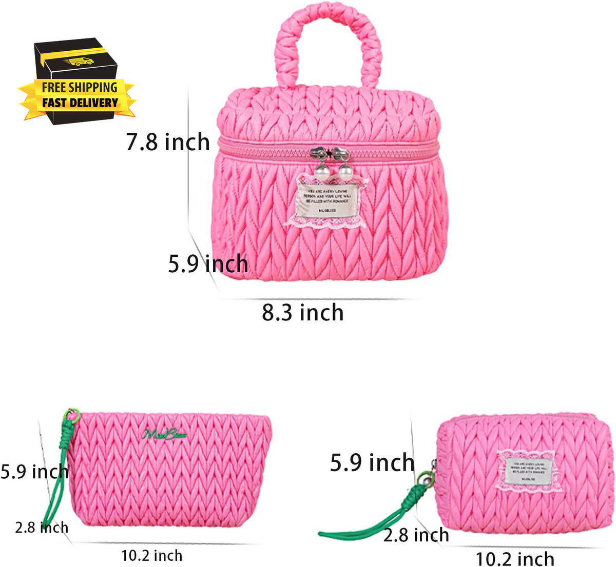 Large Hemp Rope Cosmetic Bag for Women - Travel & Makeup Organizer