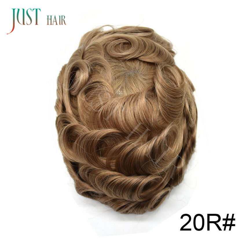 Men's Bleached Lace Front Hair Replacement Toupee - Natural Hairline, Virgin Human Hair