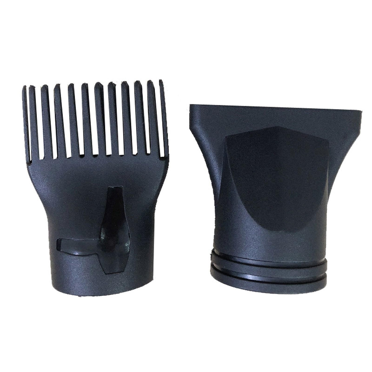 Universal Hair Dryer Nozzle 2 Pack - Concentrator & Comb Attachments, Black