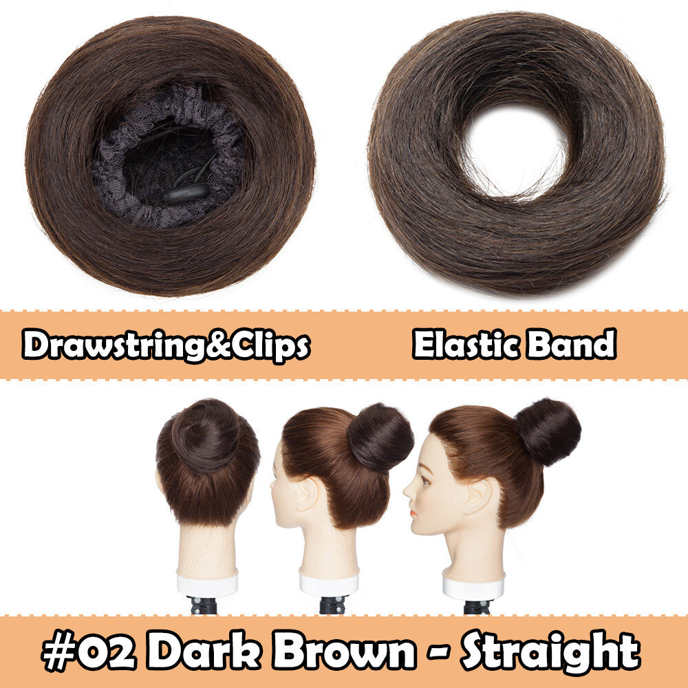 Remy Clip-In Hair Extensions - Messy Bun Hairpiece in Multiple Colors & Styles