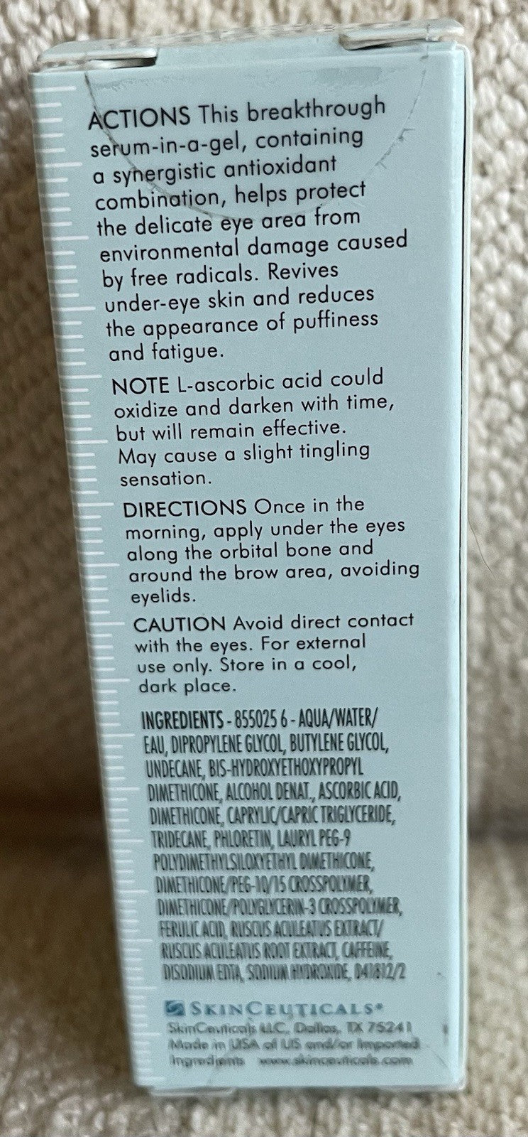 Skinceuticals AOX+ Eye Gel - Antioxidant Eye Treatment, 0.5oz / 15ml