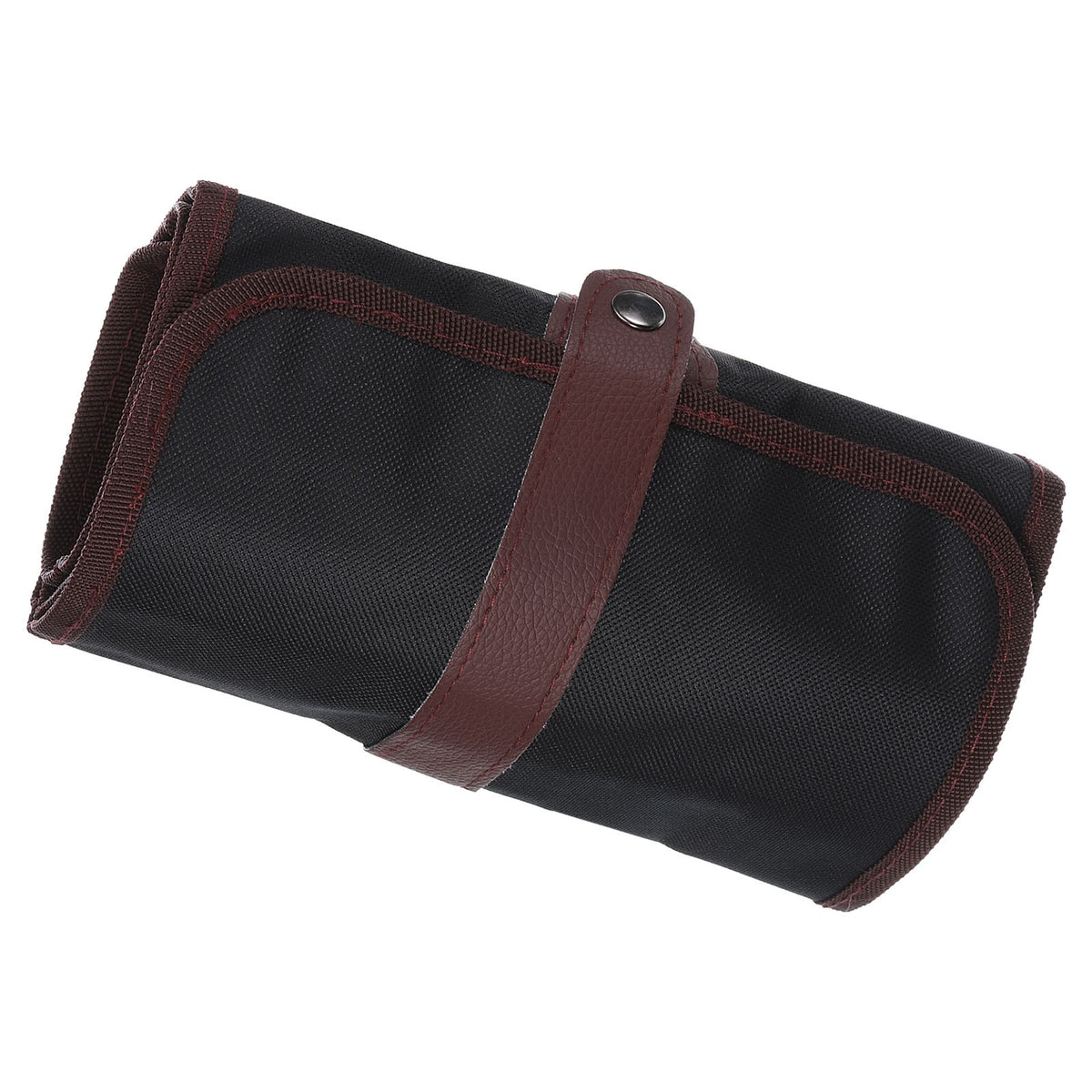 72 Slot Roll-Up Pencil Case - Oxford Cloth Art & Office Organizer, Brown/Black
