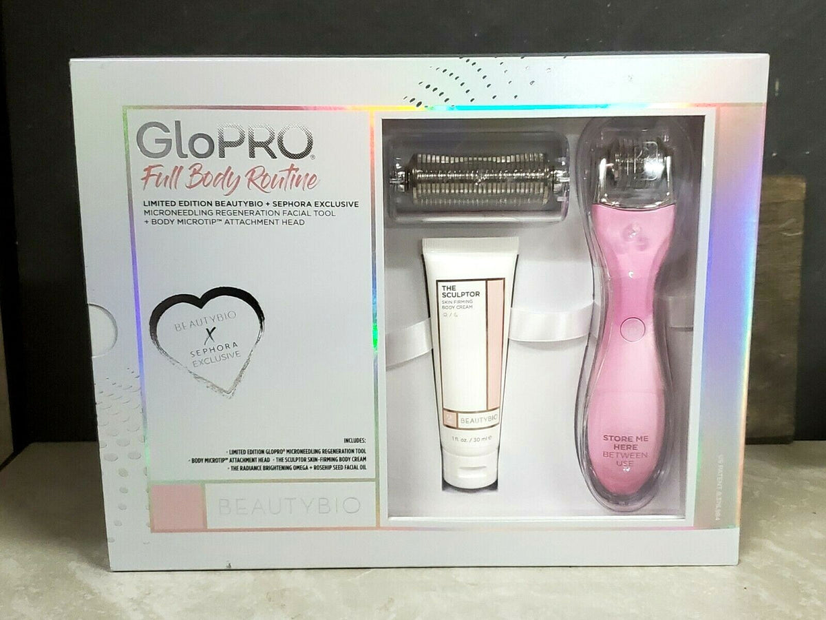 Microneedling Body & Facial Routine Set with Skin-Firming Cream and Brightening Oil