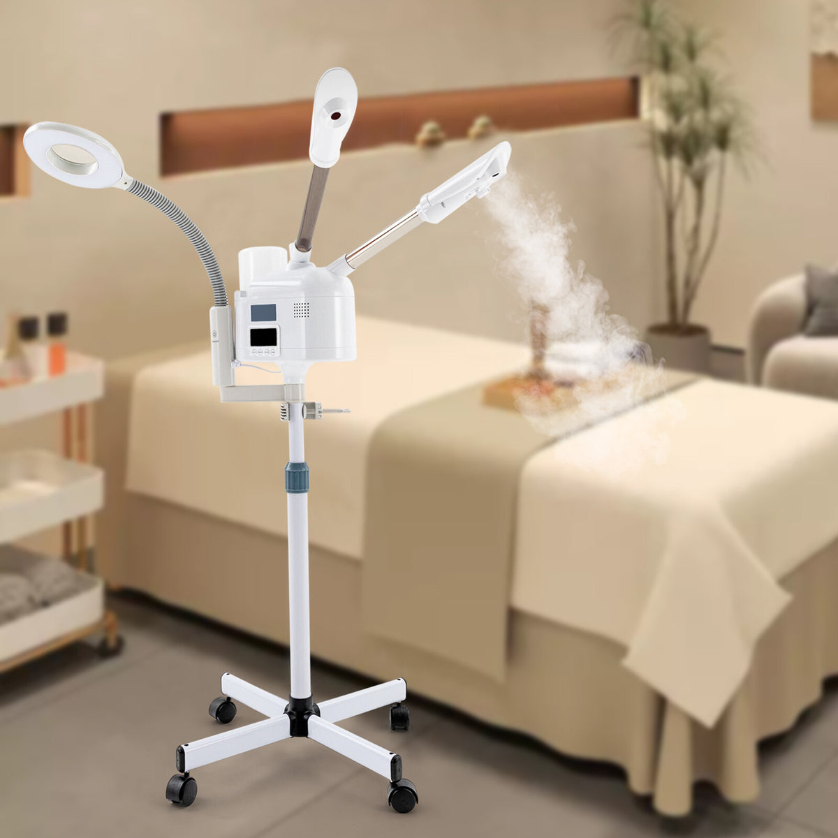 3 in 1 Facial Steamer with Magnifying Lamp Hot & Cold Ozone Spa Machine