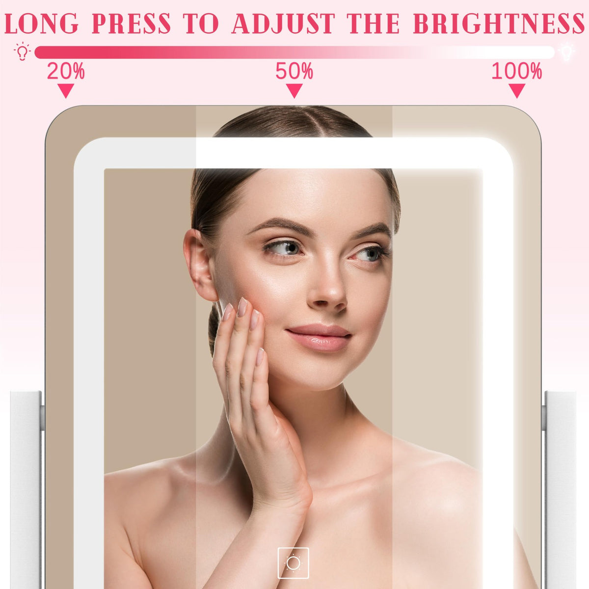 Vanity Mirror with Lights - 12.6x15 Inch LED Makeup Mirror, White