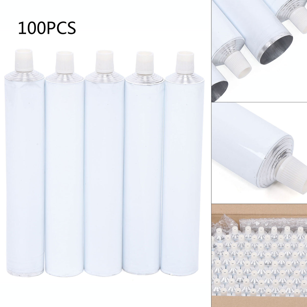 100ml Aluminum Toothpaste Tubes Set - Unsealed Travel Squeeze Bottles