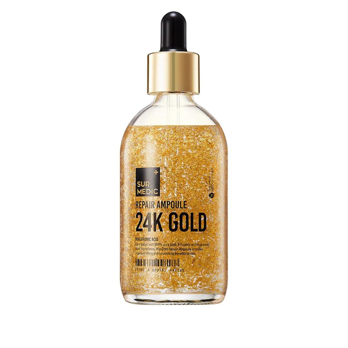 24K Gold Repair Serum with Peptides & Natural Extracts - Hydrating & Firming Skin Care - 3.38 oz