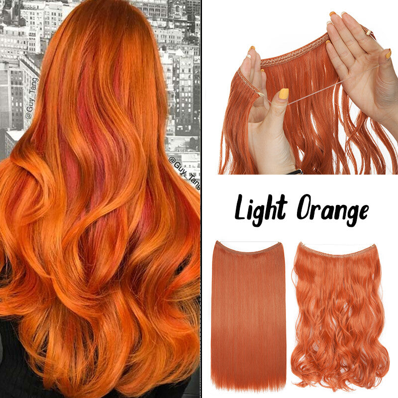Natural Wire-In Hair Extensions Clip-In Nano Ring Hairpiece - Versatile & Easy to Use
