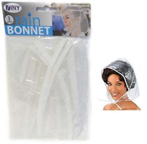 2 Pack Clear Rain Bonnet Waterproof Plastic Hat with Visor Reusable