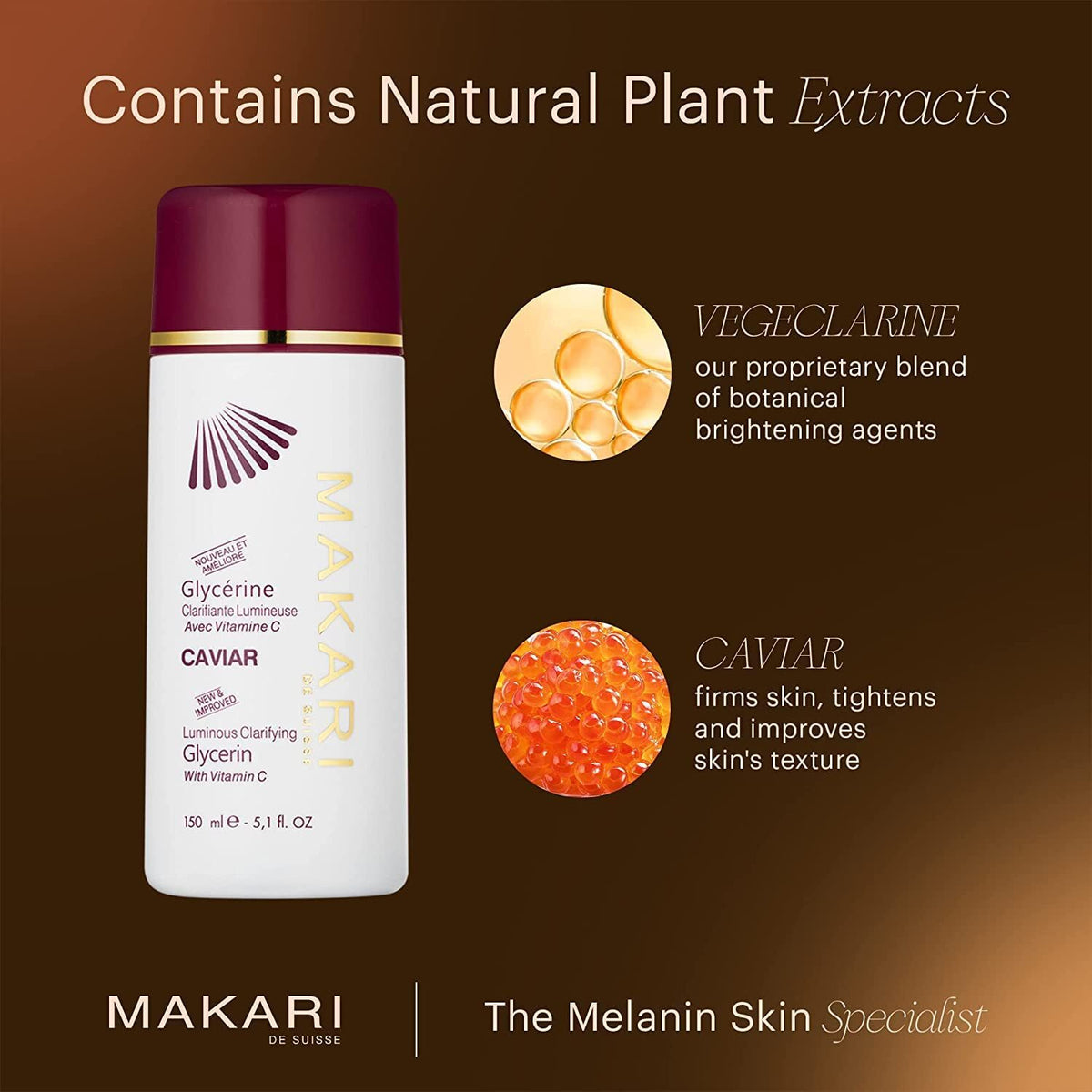 Makari Classic Caviar Skin Brightening Body Glycerin 5.1 fl oz - Hydrating & Radiant