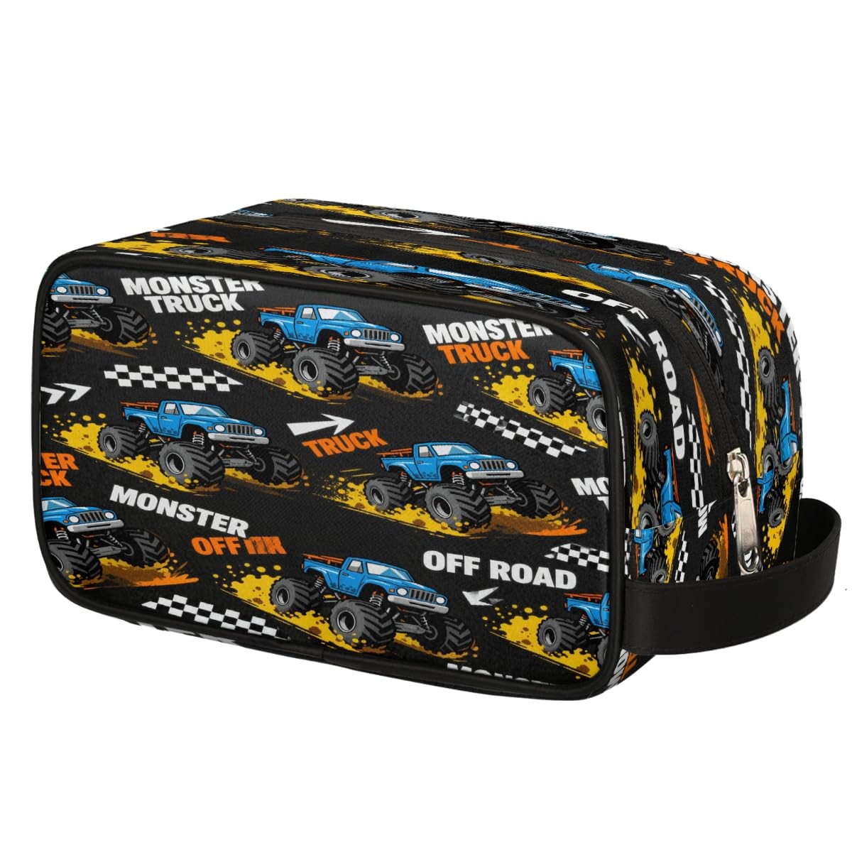 Kids Waterproof Hanging Toiletry Bag Travel Organizer with Trucks Design