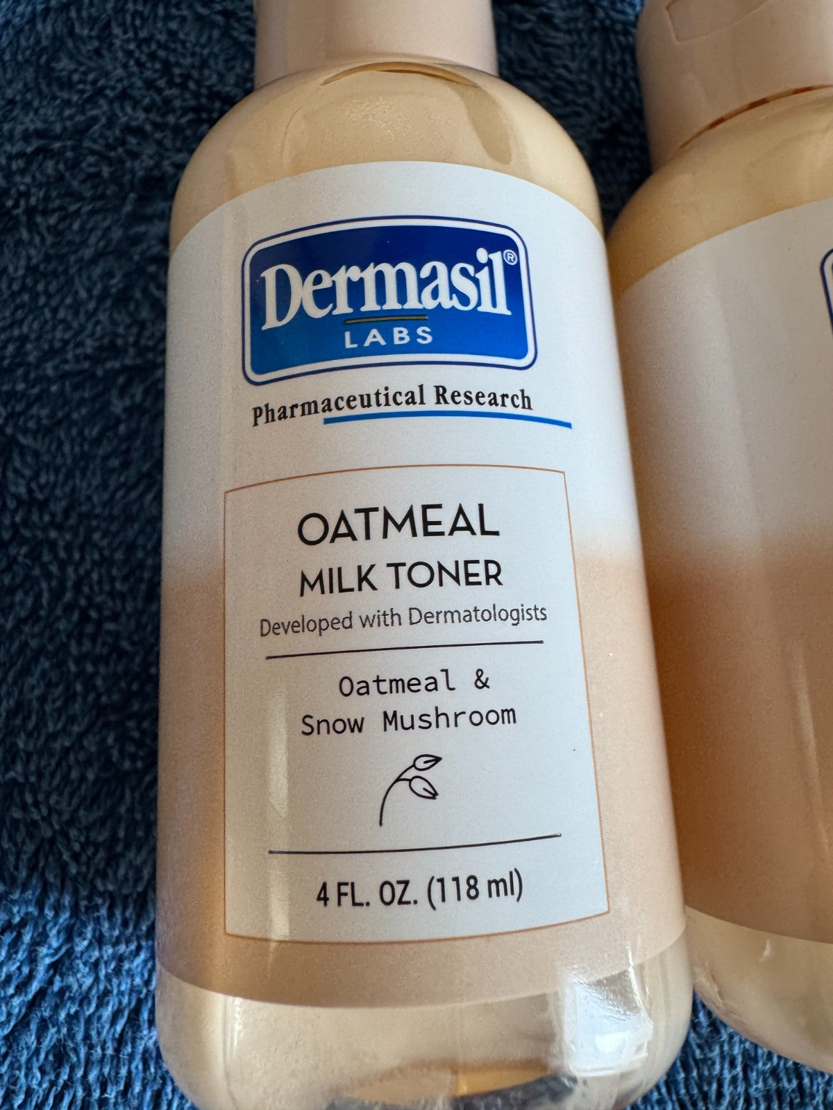 Hydrating Oatmeal & Snow Mushroom Toner - Set of 2, 4 fl oz Each, Gentle Skincare
