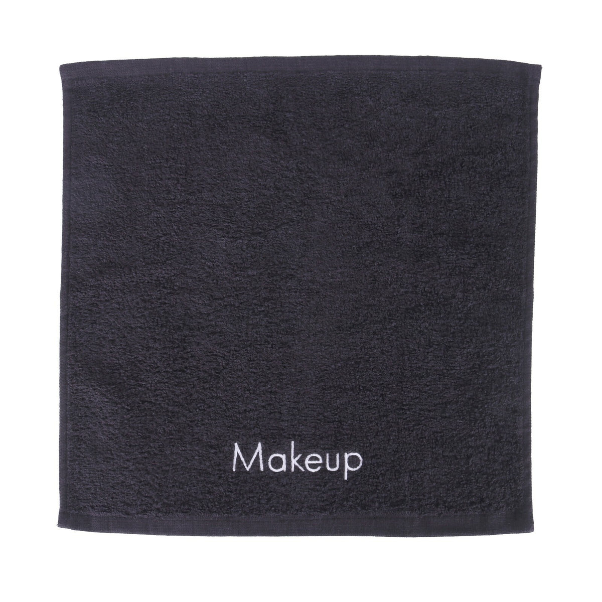 Black Cotton Makeup Removal Towels - 6 Pack, 13x13 Inch Washcloths