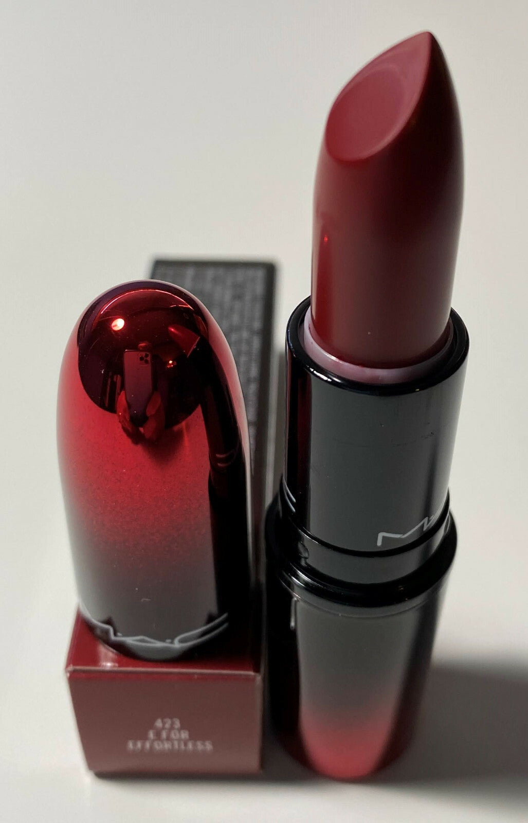 MAC Love Me Lipstick E For Effortless - Burnt Deep Red, Satin Finish