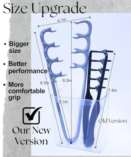 2 Pack Root Lift Comb Set for Volumizing & Textured Waves - Wide Tooth Styling Tools