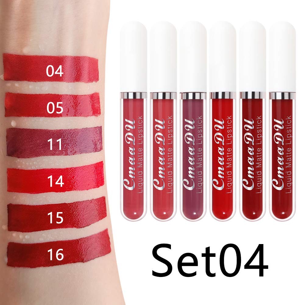 Long-Lasting Matte Lipstick Set - 6 Colors, 24H Wear, Natural Formula