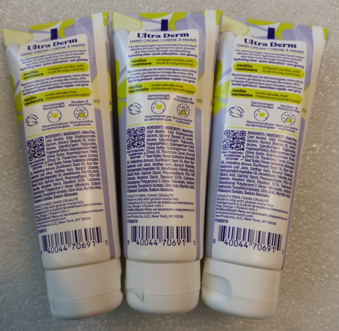 EOS Ultra Derm Hand Cream - Vanilla Cashmere 2.5oz (3-Pack)