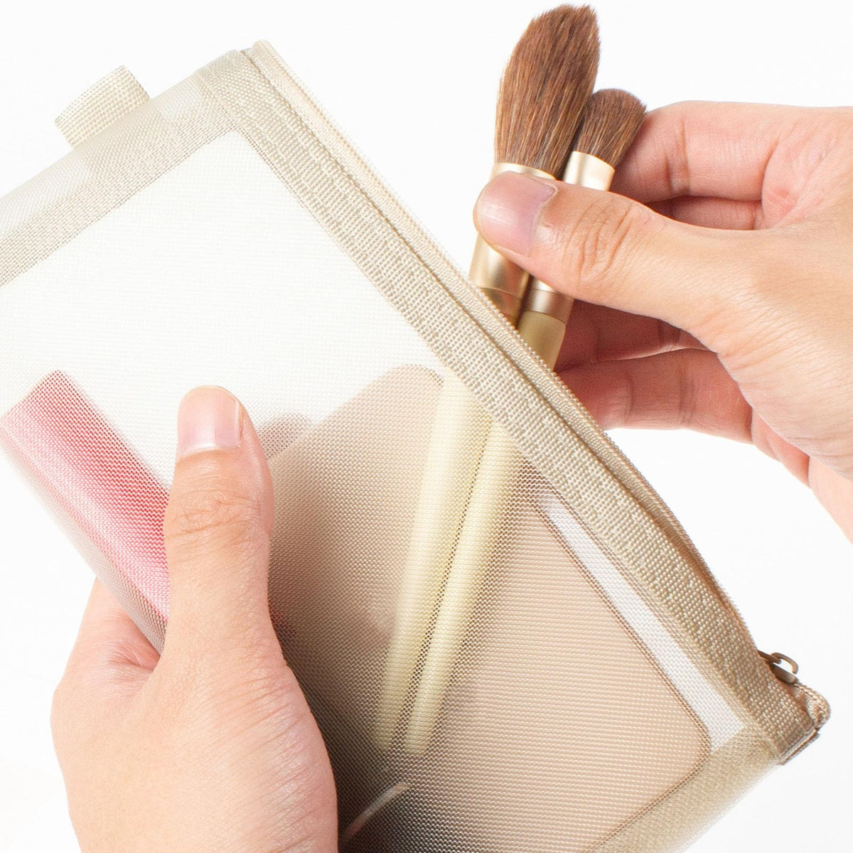 Clear Mesh Makeup & Travel Organizer Bags - 5 Pack, 7.9 x 4 Inches