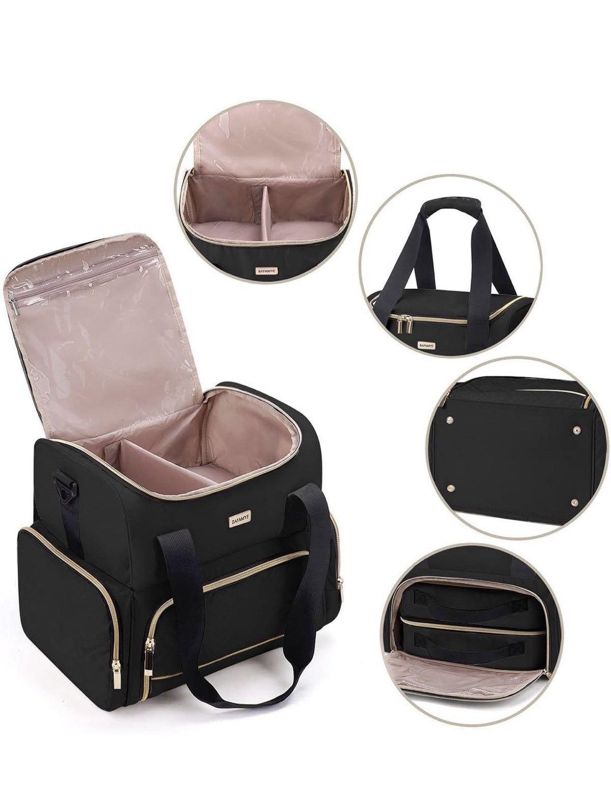 Travel Makeup Bag with Removable Cosmetic Cases, Large Organizer