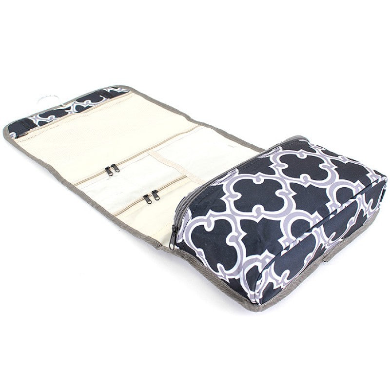Travel Cosmetic Bag Organizer Pouch with Hanging Hook & Multiple Pockets