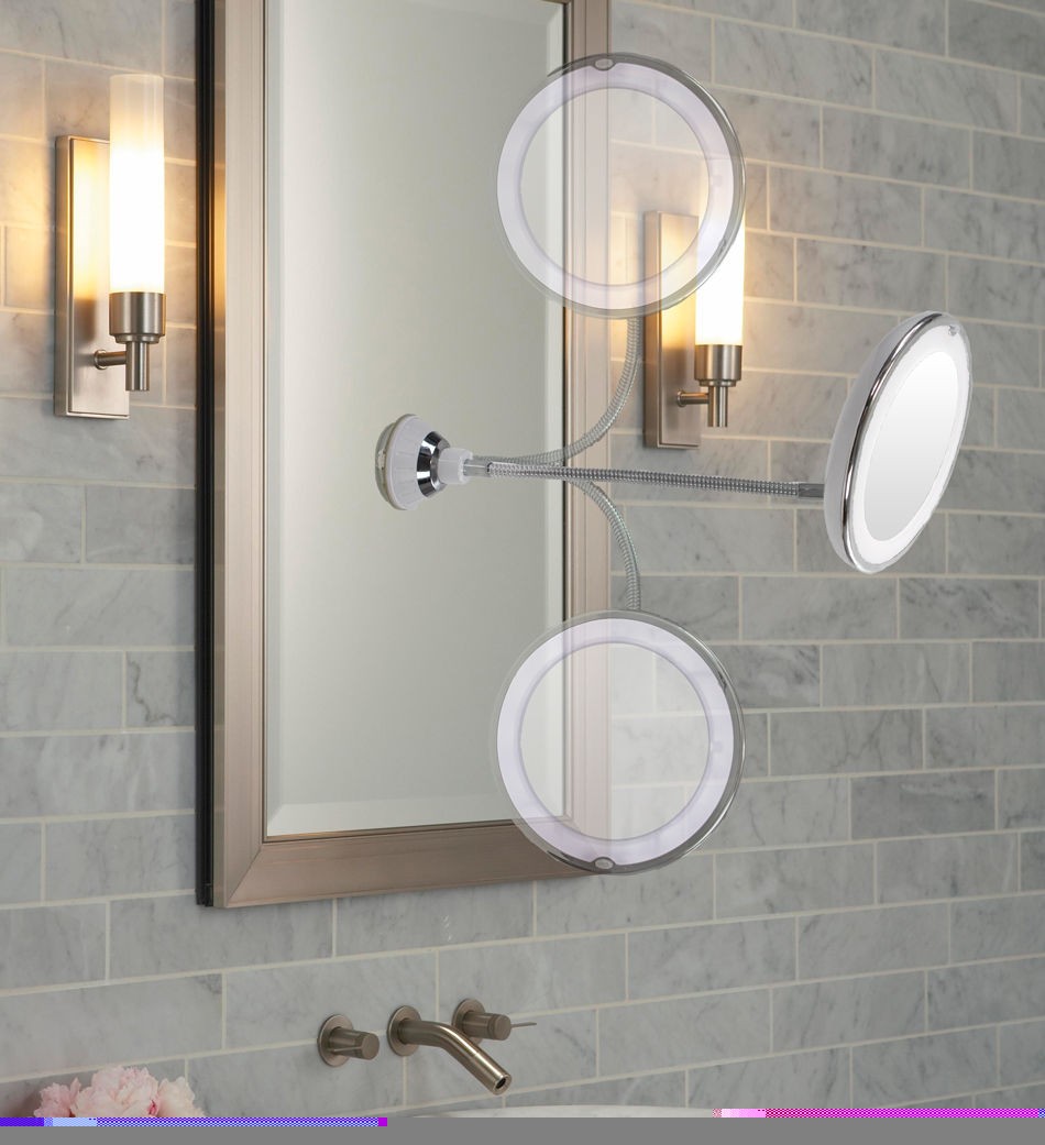 LED Vanity Mirror 10X Magnification with Adjustable Gooseneck & Bright LEDs