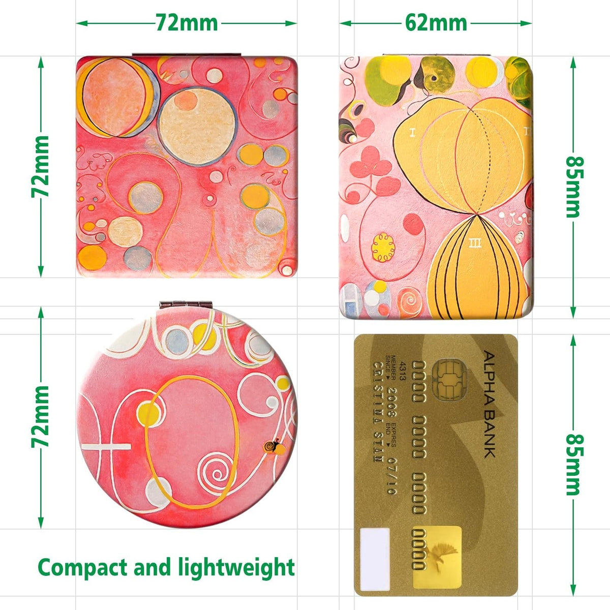 Portable Folding Makeup Mirror Set - Dual-Sided Compact Travel Cosmetic Mirrors