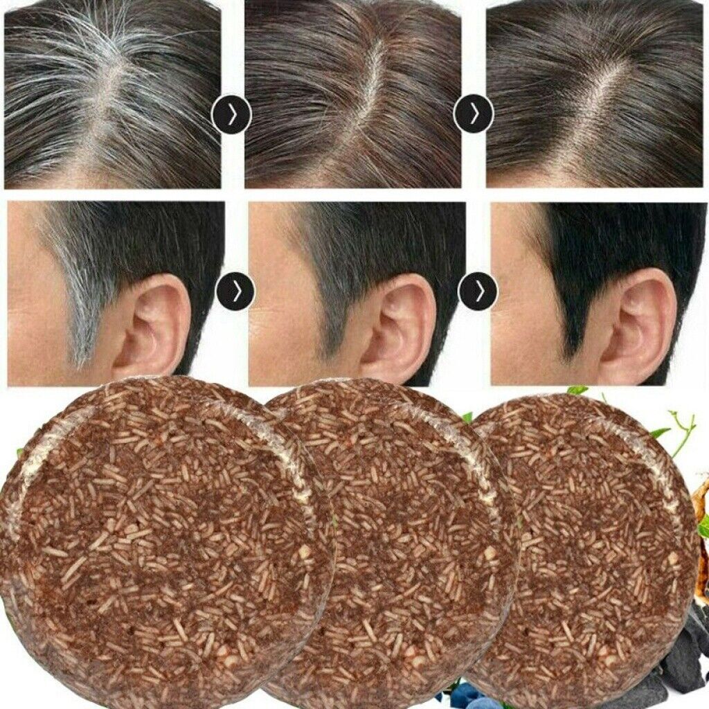 Hair Darkening Shampoo Bar for Gray Hair Reversal Organic Natural Essence