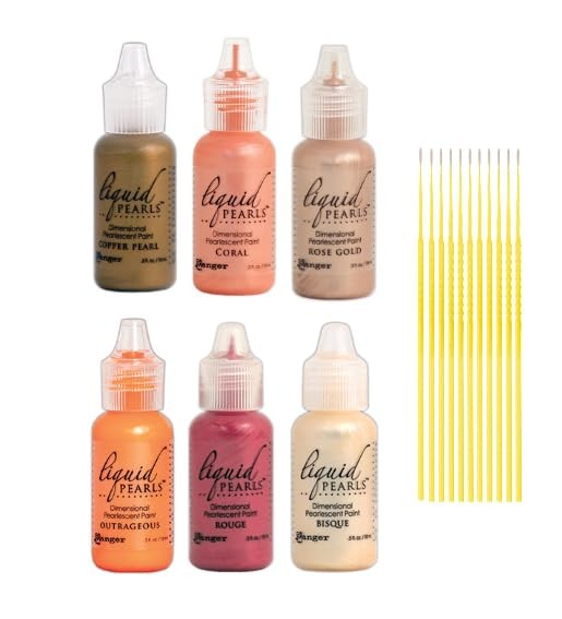 Liquid Pearls Fall Colors Bundle - Copper, Coral, Rose Dimensional Paint