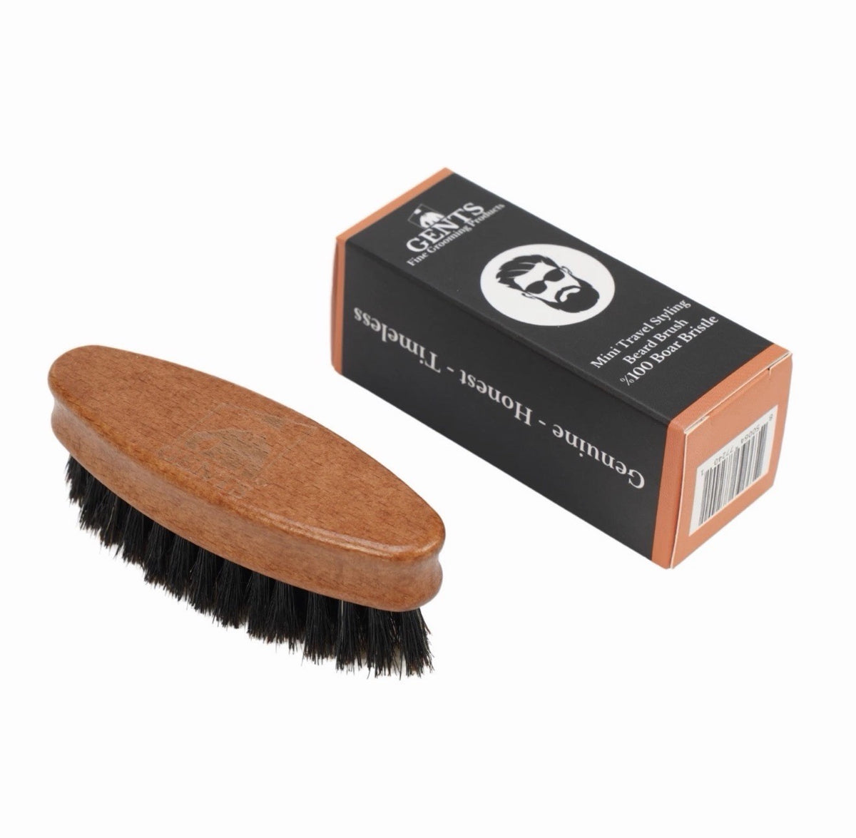 Mini Travel Beard Brush with Boar Bristles - Compact Grooming Tool