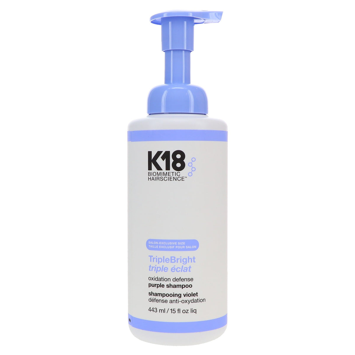 K18 TripleBright Oxidation Defense Purple Shampoo 15 oz for Blonde & Gray Hair