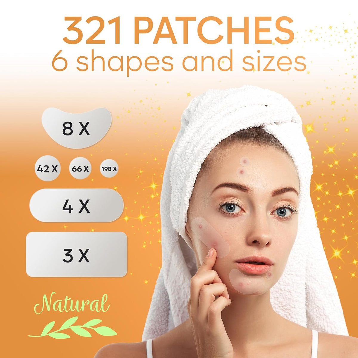 Hydrocolloid Acne Patches Variety Pack for Face - 6 Sizes, Invisible & Hypoallergenic