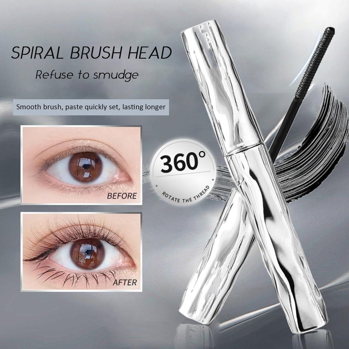 Waterproof Metal Eyelash Curler Tool with Precision Brush - 2 Pack