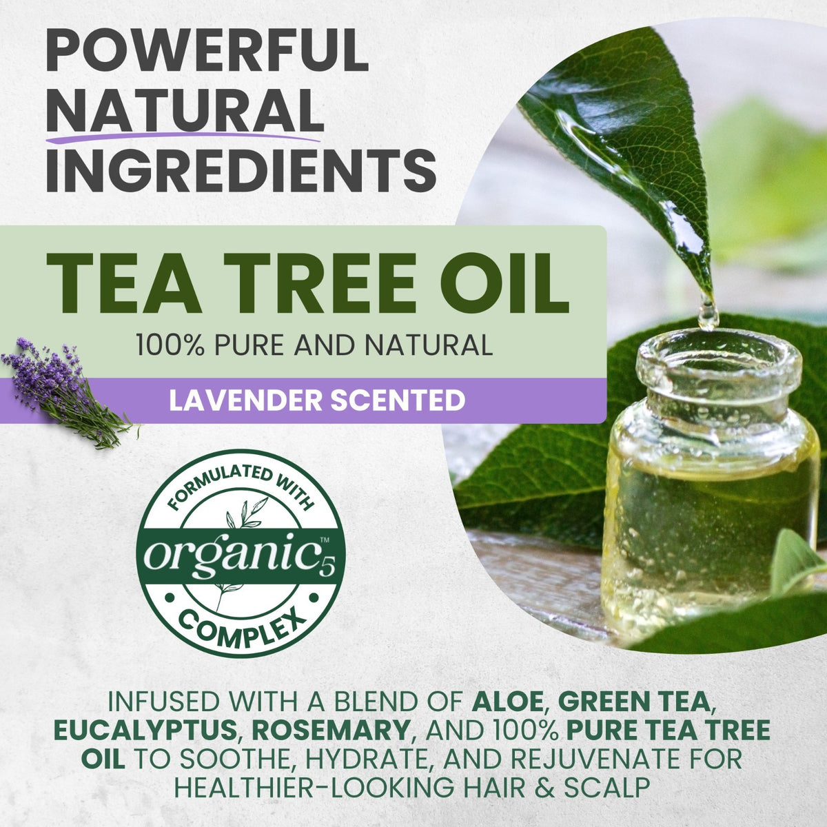 Tea Tree Oil Hair Mask for Dry Damaged Hair & Scalp Repair - Biotin & Argan Oil