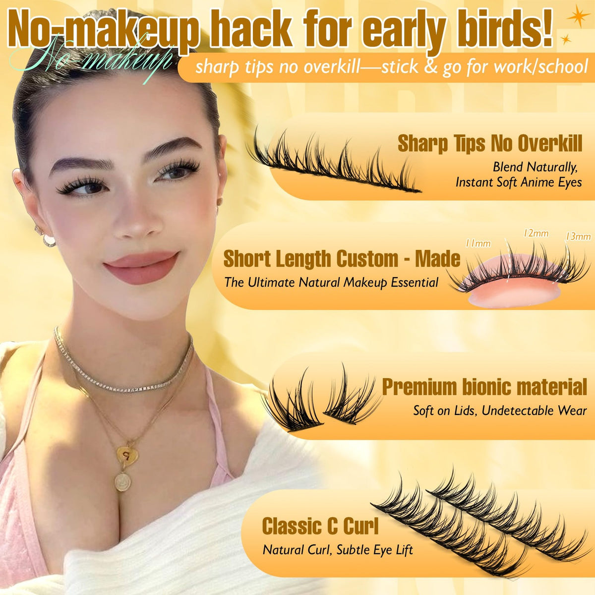 Natural Eyelash Clusters Kit - Wispy Black Lash Extensions for Eyelash Enhancement