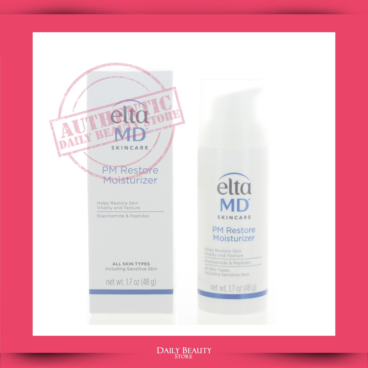 PM Restore Moisturizer 48ml Skin Hydrating Face Cream with Niacinamide & Ceramides