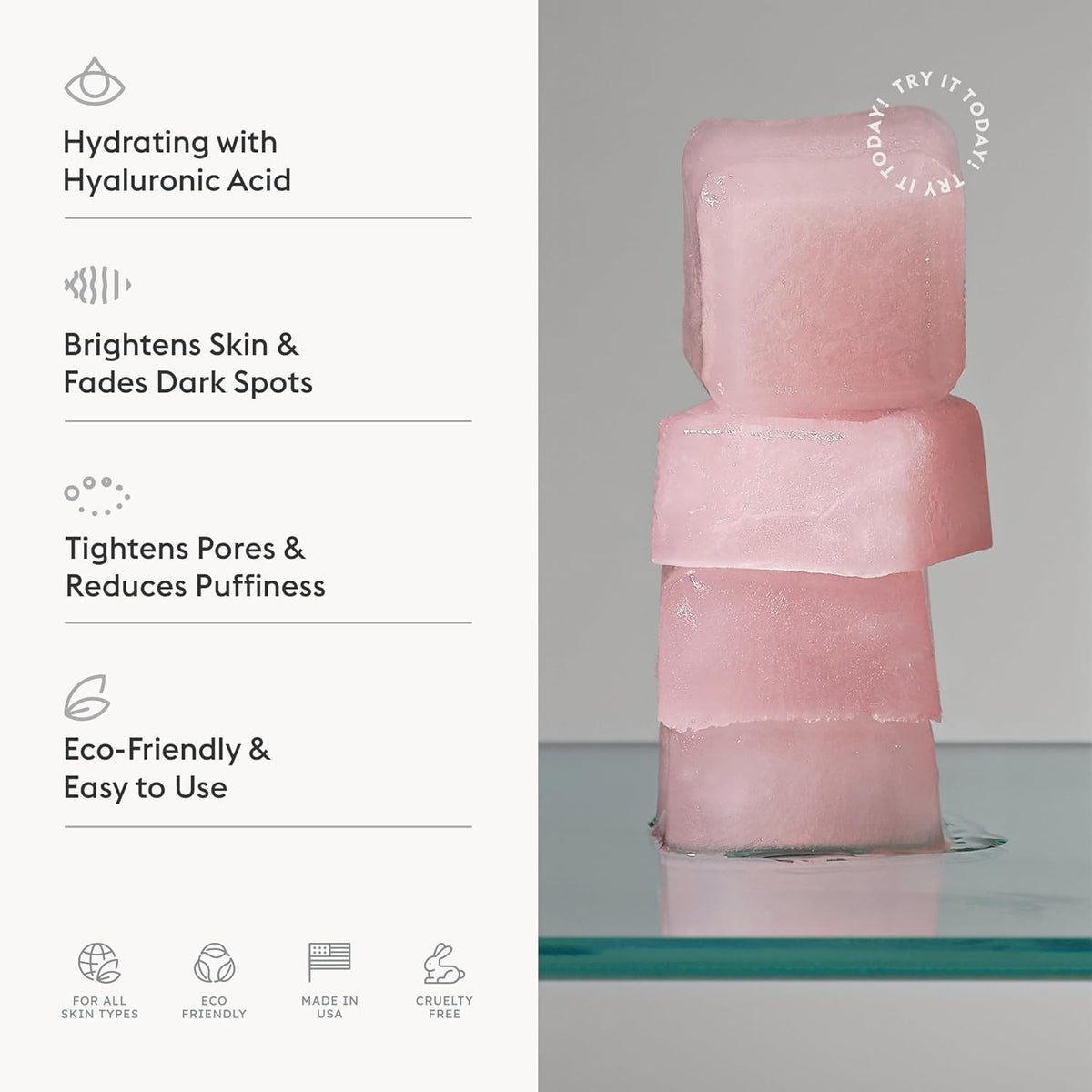 Glow Manifesto Ice Cubes Set of 3 - Hydrating Skin Care & Facial Treatment