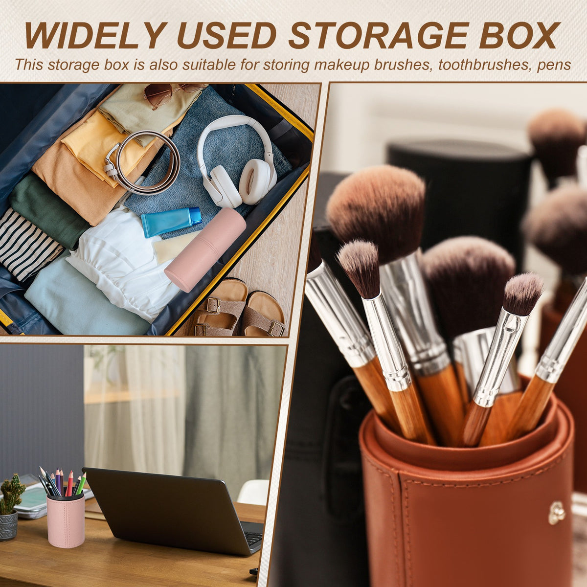 Green Portable Makeup Brush Holder Waterproof Travel Organizer