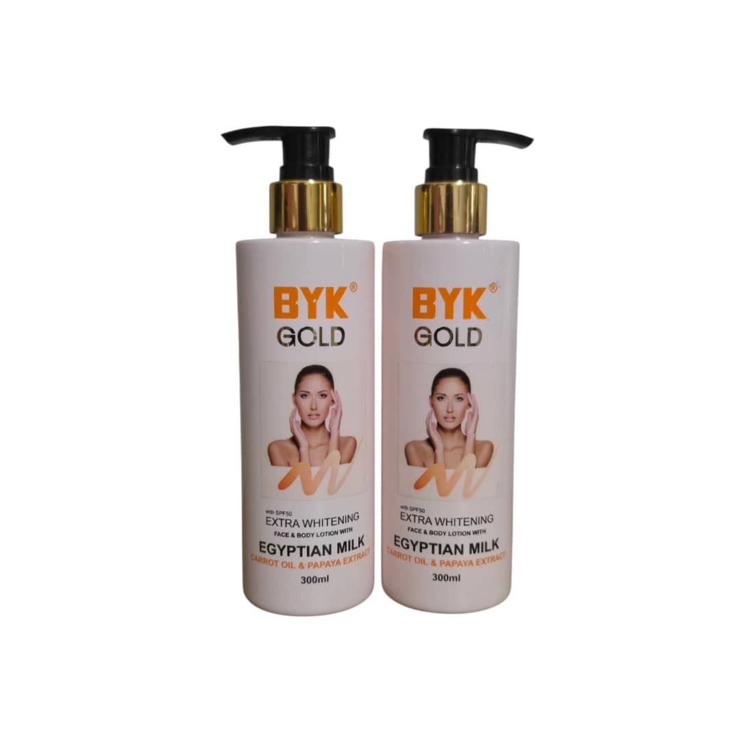 2pcs Carrot Papaya Face & Body Milk - Egyptian Milk Extract, 300ml