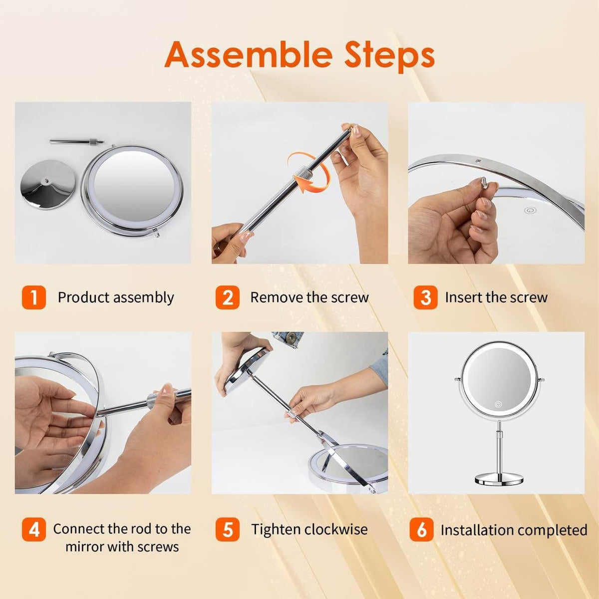 Double Sided Makeup Mirror with 30X Magnification and LED Lights