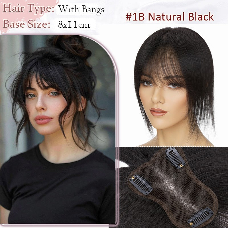 Women Clip-in Hairpiece for Hair Loss & Volume - 100% Remy Human Hair