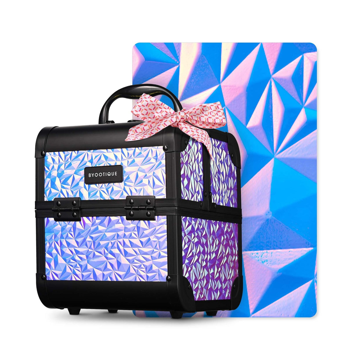 Mermaid Purple Makeup Train Case with Extendable Trays & Mirror