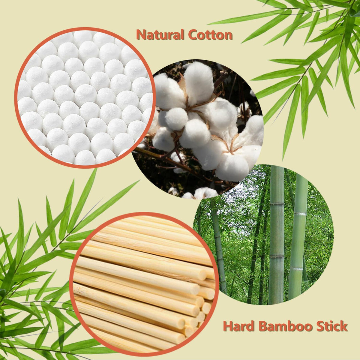 Eco-Friendly Wooden Cotton Swabs Double Tips Pack of 900 Ear Cleaning Sticks