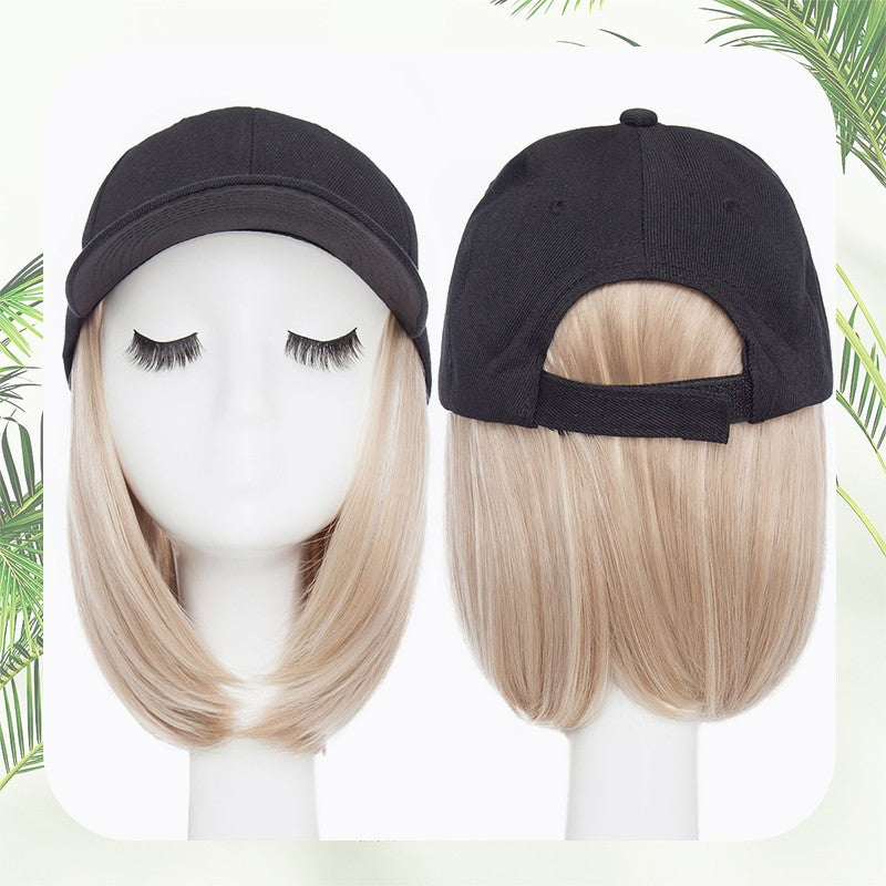 Baseball Cap with Hair Extensions - Wavy & Straight Human-Like Hairpiece