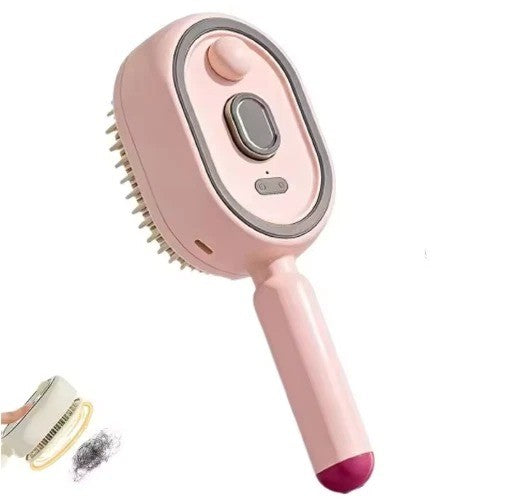 Electric Spray Hair Comb with UV Light and Nano Mist - Self-Cleaning, Detangling, Portable Massager