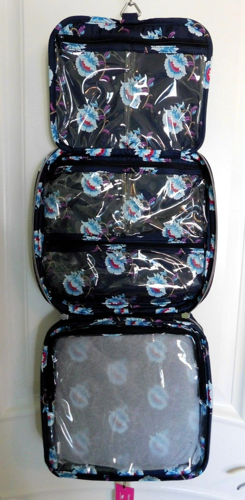 Vera Bradley Zip Hanging Organizer for Cosmetics & Jewelry - Mayfair in Bloom Pattern