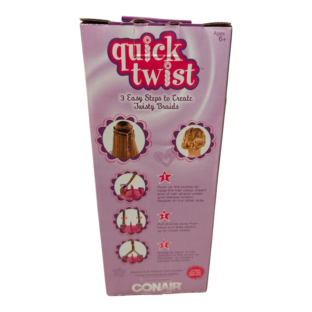 Conair Quick Twist Hair Braider Electronic Twister Styling Tool Kit