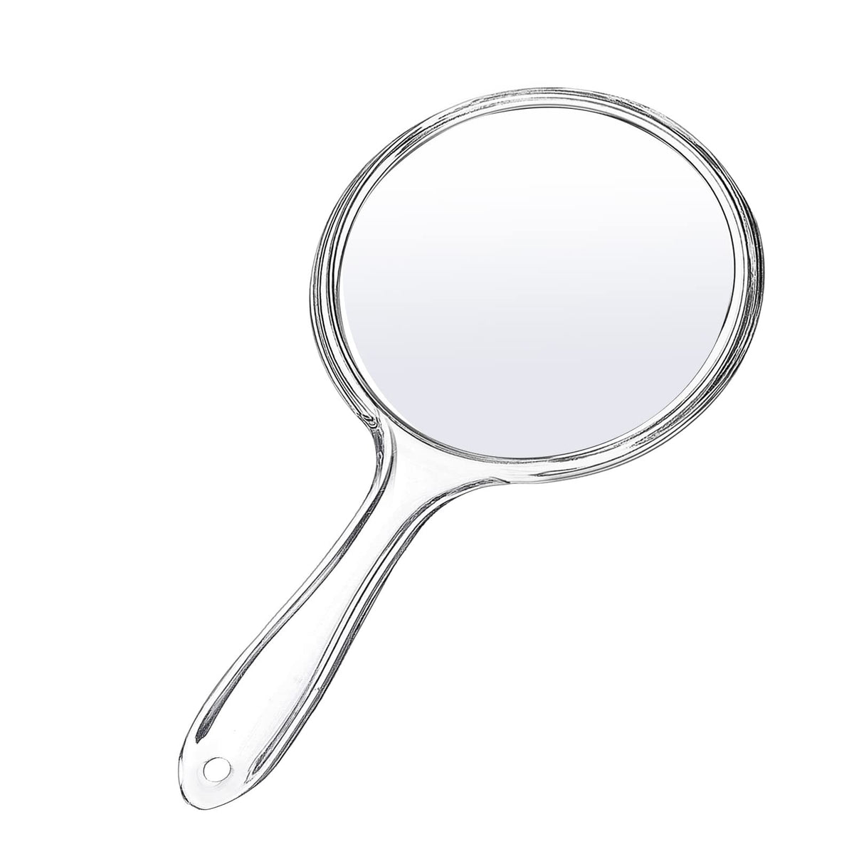 Small Double-Sided Handheld Mirror with Handle - Makeup & Magnifying