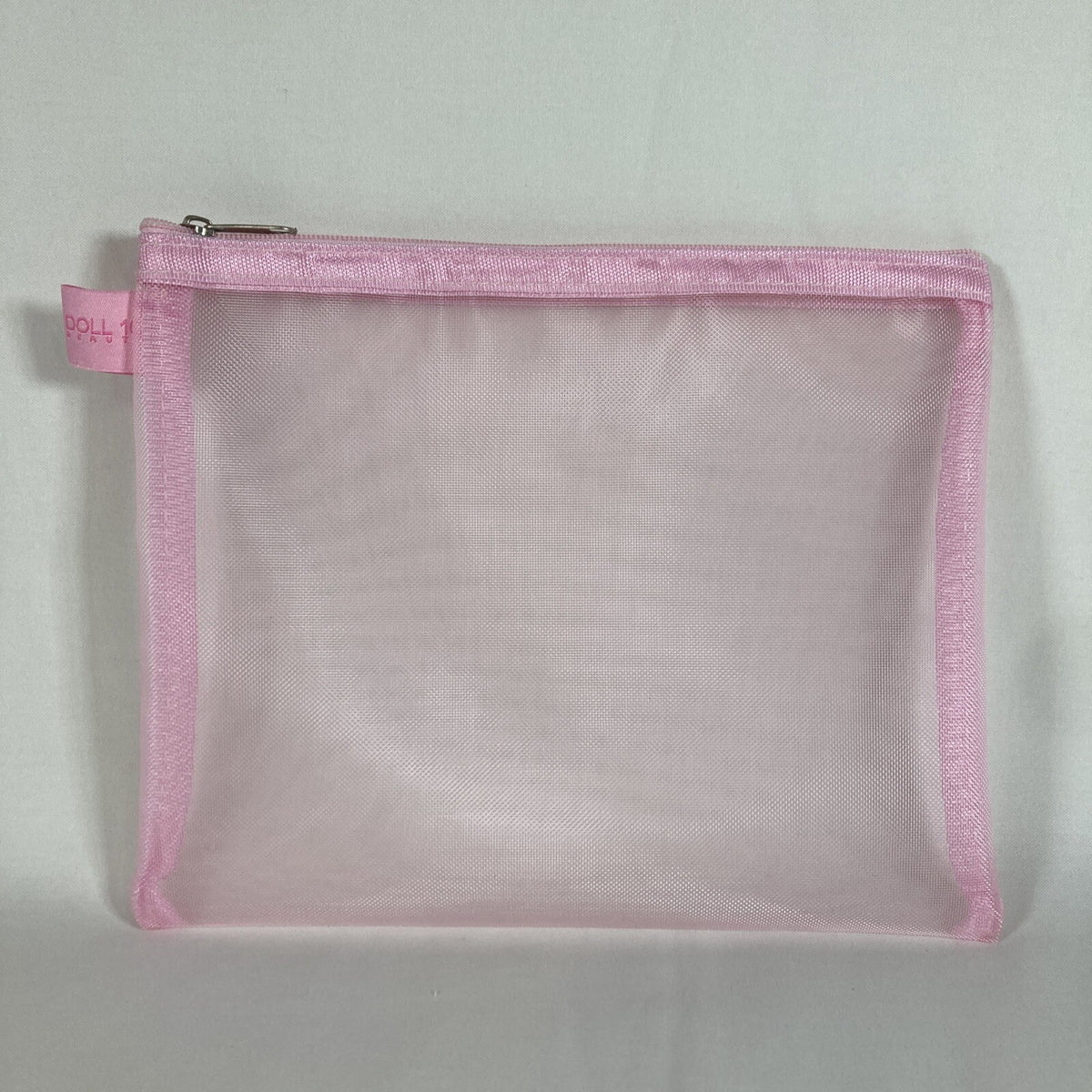 Pink Mesh Makeup Bag with Zipper 6.5 x 8.5 Inches