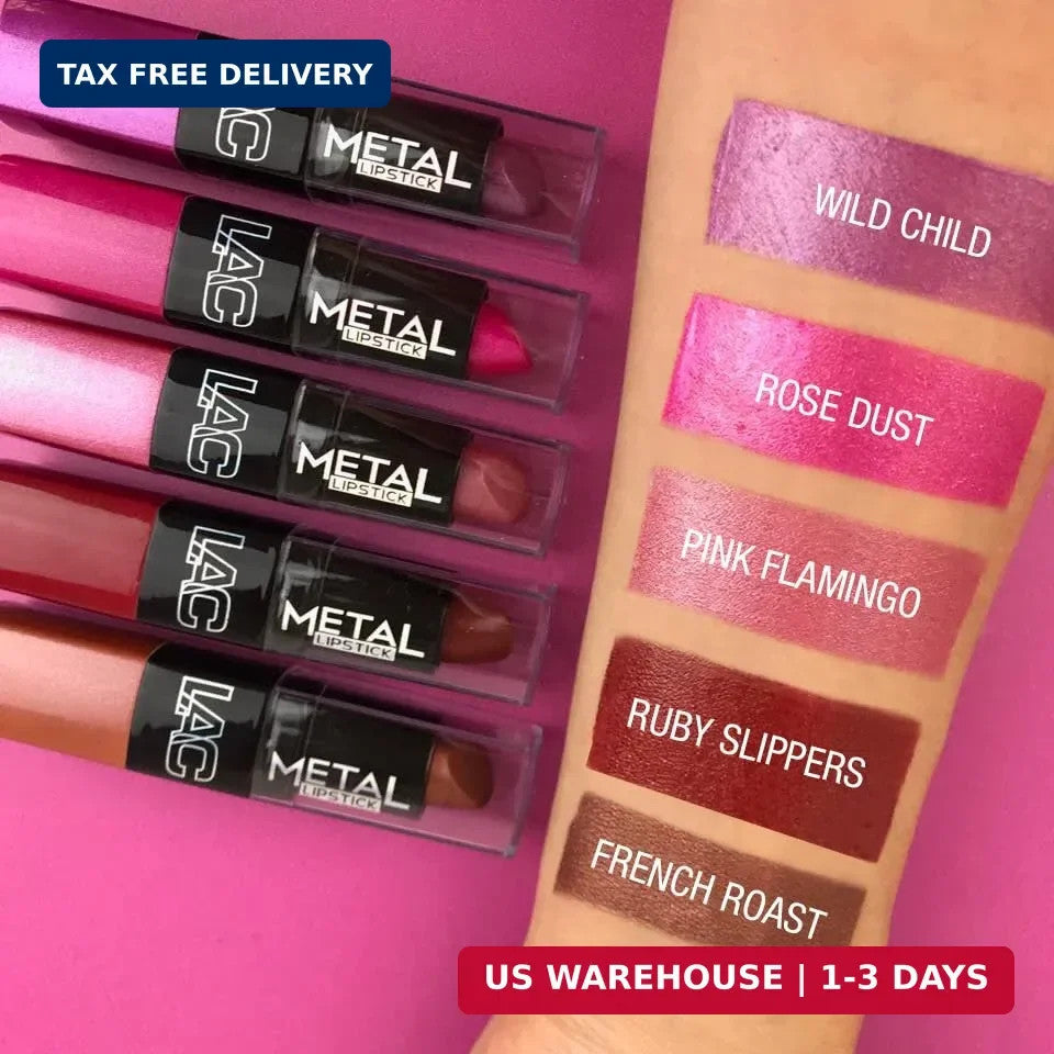 Metal Lipstick Pink Flamingo - Vibrant Metallic Lip Color